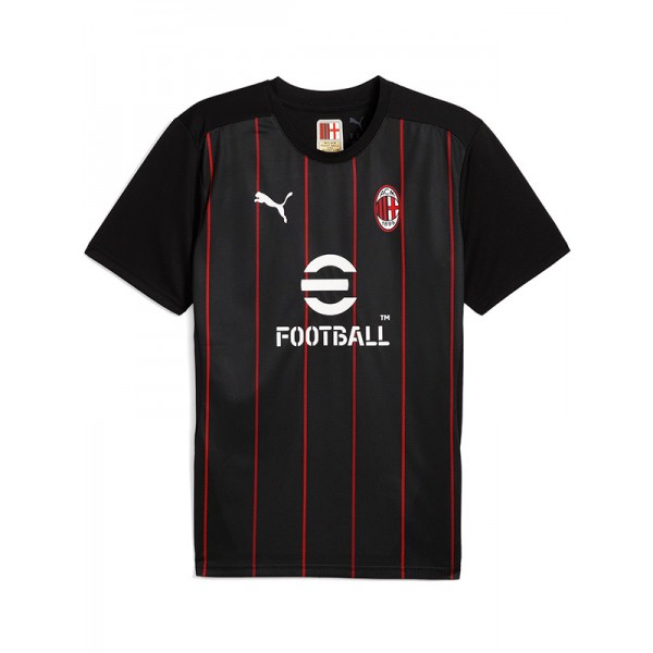 AC milan maillot de football noir d'avant-match pour adulte uniforme d'entraînement pour homme tenue de sport haut 2025-2026